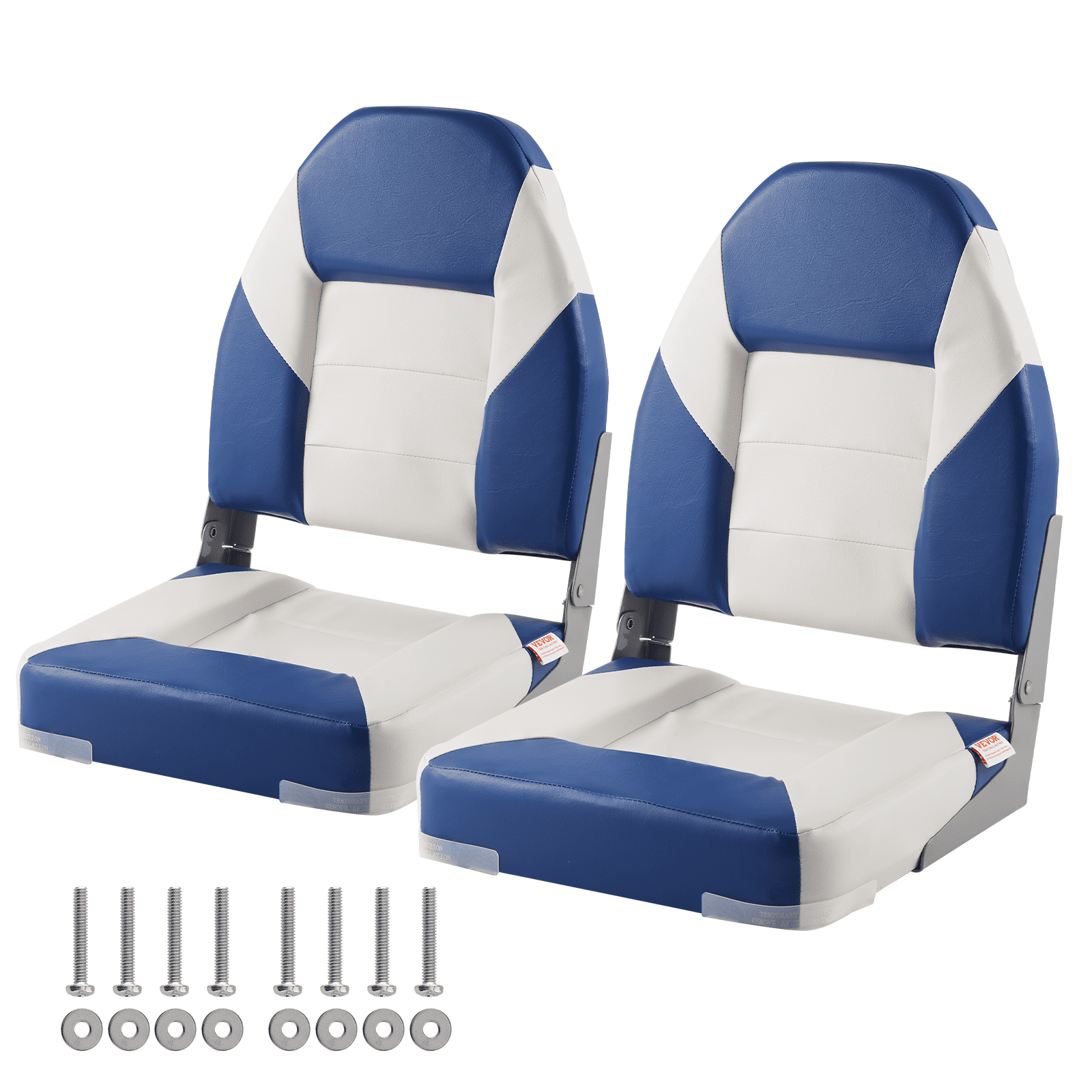 VEVOR Asientos para barco, asiento de barco con respaldo alto de 21.85 pulgadas, silla plegable para barco con acolchado de esponja espesa y bisagra, sillas plegables para capitán de barco para barco