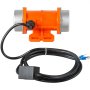 Vibrador de hormigón VEVOR naranja con cable de alimentación y conectores adjuntos.