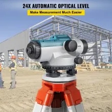 VEVOR Nivel óptico automático 24X Kit de nivel automático óptico Altura de alta precisión/Distancia/Nivel de ángulo Medición Nivel de constructores con compensador magnético amortiguado y bloqueo de transporte, IP54 a prueba de agua
