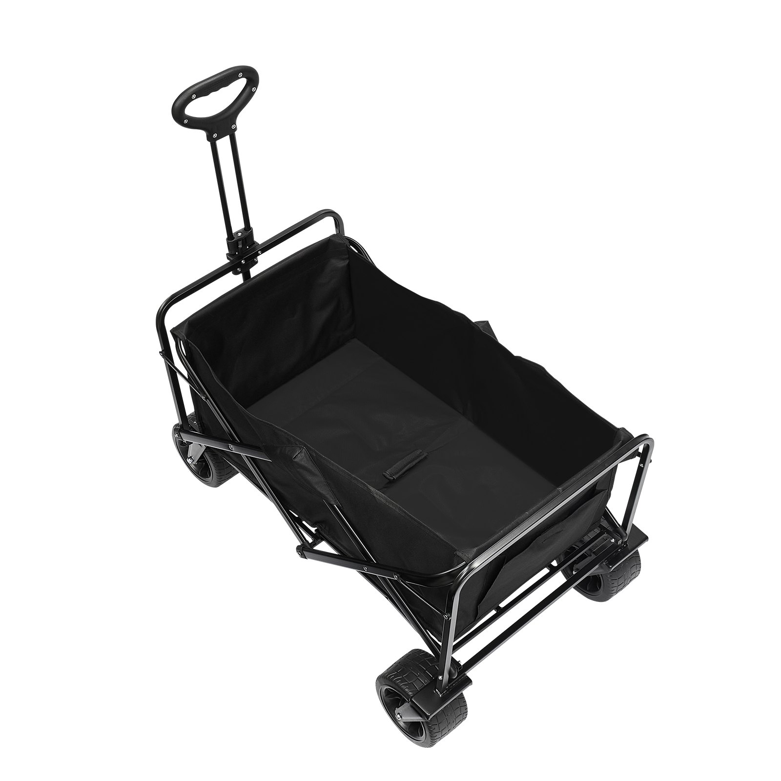 VEVOR - Carrito plegable de playa de 3 pies cúbicos con ruedas todoterreno, resistente, capacidad de 350 lb, con portavasos, ideal para acampar, ir de compras y para el jardín.