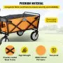 VEVOR - Carrito plegable con capacidad de 80 kg, para uso en exteriores, jardín, asa ajustable, portátil, con ruedas para playa, camping y supermercado, color naranja