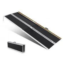 VEVOR Rampa portátil para silla de ruedas, capacidad de 8 pies 800 libras, rampa de umbral plegable de aluminio antideslizante, rampa plegable para scooter de movilidad, rampa para silla de ruedas, rampa para discapacitados para escalones de casa, escaleras, puertas, bordillos