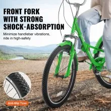 VEVOR Triciclo plegable para adultos, triciclos plegables para adultos de 26 pulgadas y 7 velocidades, bicicleta de crucero de 3 ruedas de acero al carbono con cesta y asiento ajustable, triciclos plegables para compras de picnic para mujeres, hombres, personas mayores (verde)