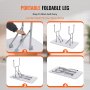 Demostración de patas plegables portátiles para la mesa de aseo de mascotas VEVOR que muestra pasos de fácil almacenamiento.