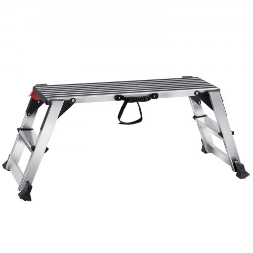 VEVOR Plataforma de trabajo plegable, capacidad de carga de 660 libras, escalera de aluminio para paneles de yeso, banco de trabajo resistente con pies antideslizantes, ideal para lavar vehículos, lim