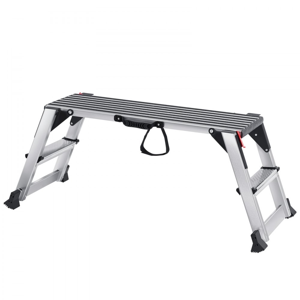 VEVOR Plataforma de trabajo plegable, capacidad de carga de 660 libras, escalera de aluminio para paneles de yeso, banco de trabajo resistente con pies antideslizantes, ideal para lavar vehículos, lim