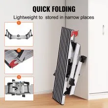 VEVOR Plataforma de trabajo plegable, capacidad de carga de 660 libras, escalera de aluminio para paneles de yeso, banco de trabajo resistente con pies antideslizantes, ideal para lavar vehículos, lim