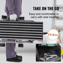 VEVOR Plataforma de trabajo plegable, capacidad de carga de 660 libras, escalera de aluminio para paneles de yeso, banco de trabajo resistente con pies antideslizantes, ideal para lavar vehículos, lim