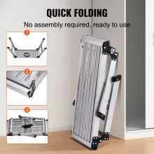 Plataforma de trabajo plegable VEVOR, capacidad de carga de 330 libras, escalera de taburete de paneles de yeso de aluminio, banco de trabajo resistente con pies antideslizantes, ideal para lavar vehículos, limpiar, pintar, decorar