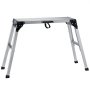 Plataforma de trabajo VEVOR de 140 kg, escalera plegable de aluminio para paneles de yeso de 58 a 87 cm de altura ajustable, banco de trabajo antideslizante con asa portátil, resistente para lavar vehículos, limpiar, pintar y decorar.