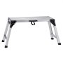 Plataforma de trabajo VEVOR de 140 kg, escalera plegable de aluminio para paneles de yeso de 58 a 87 cm de altura ajustable, banco de trabajo antideslizante con asa portátil, resistente para lavar vehículos, limpiar, pintar y decorar.
