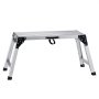 Plataforma de trabajo VEVOR de 140 kg, escalera plegable de aluminio para paneles de yeso de 58 a 87 cm de altura ajustable, banco de trabajo antideslizante con asa portátil, resistente para lavar vehículos, limpiar, pintar y decorar.