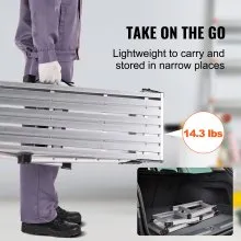 VEVOR Plataforma de trabajo de 330 libras, escalera plegable de aluminio para paneles de yeso de 23 a 34,5 pulgadas de altura ajustable, banco de trabajo antideslizante con mango portátil, resistente para lavar vehículos, limpieza, pintura, decoración