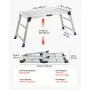 VEVOR Plataforma Plegable de Trabajo, Altura Ajustable de 584 a 876 mm, Capacidad de 226,8 kg, Escalera-Taburete de Aluminio Plegable, Antideslizante, Portátil para Hogar, Pintura y Mantenimiento