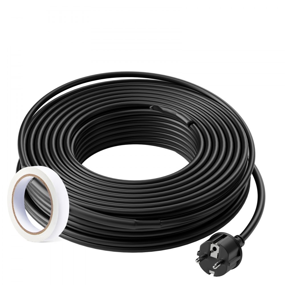 Cable calefactor autorregulable VEVOR, 36,6 m, 5 W/pie, cinta térmica para tuberías, protección contra la congelación, protege mangueras de PVC, tuberías de metal y plástico, 120 V