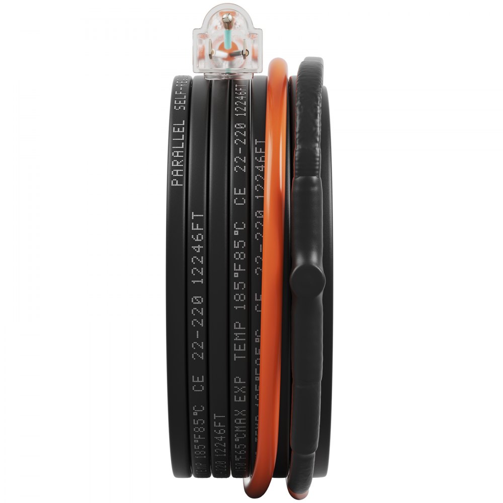 VEVOR Cable de calefacción de tubería autorregulable, cinta de calor de 80 pies 5 W/ft para protección contra congelación de tuberías, protege la manguera de PVC, tubería de metal y plástico de la congelación, 120 V