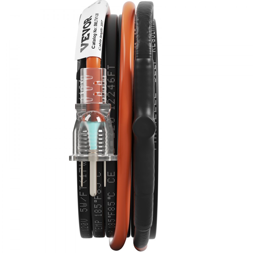 Cable calefactor autorregulable VEVOR, 9 m, 5 W/pie, cinta térmica para tuberías, protección contra la congelación, protege mangueras de PVC, tuberías de metal y plástico, 120 V