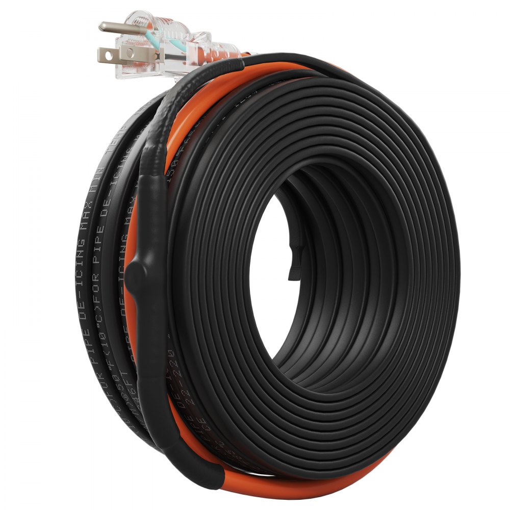 Cable calefactor autorregulable VEVOR, 30 m, 5 W/pie, cinta térmica para tuberías, protección contra la congelación, protege mangueras de PVC, tuberías de metal y plástico, 120 V