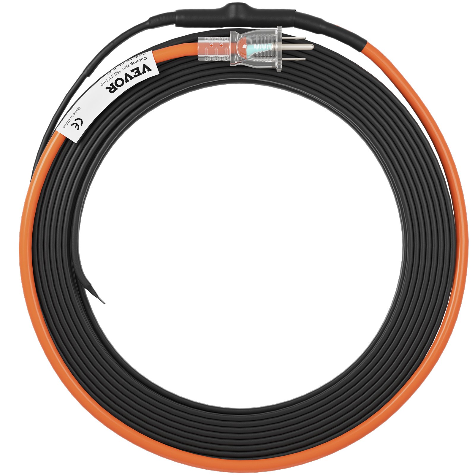 VEVOR Cable de calefacción de tubería autorregulable, cinta de calor de 60 pies 5 W/ft para protección contra congelamiento de tuberías, protege la manguera de PVC, tubería de metal y plástico de la congelación, 120 V