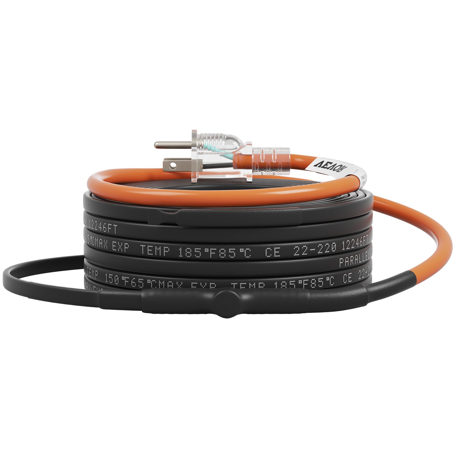 VEVOR Cable de calefacción de tubería autorregulable, cinta de calor de 60 pies 5 W/ft para protección contra congelamiento de tuberías, protege la manguera de PVC, tubería de metal y plástico de la congelación, 120 V