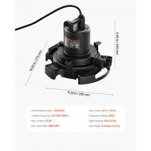 Bomba sumergible automática para cubierta de piscina, 1/2 HP, 1600 GPH, cable de 25 pies