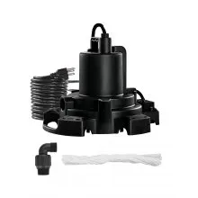 Bomba automática para cubiertas de piscina VEVOR, 1/2 HP, 1600 GPH, 120 V, sumergible, con cable de alimentación de 7,6 m, elevación máxima de 7,6 m, bomba de extracción y transferencia de agua, para vaciado de piscinas y jacuzzis.