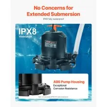 Bomba sumergible para cubierta de piscina, 1/2 HP, 1575 GPH, con cable de alimentación de 25 pies