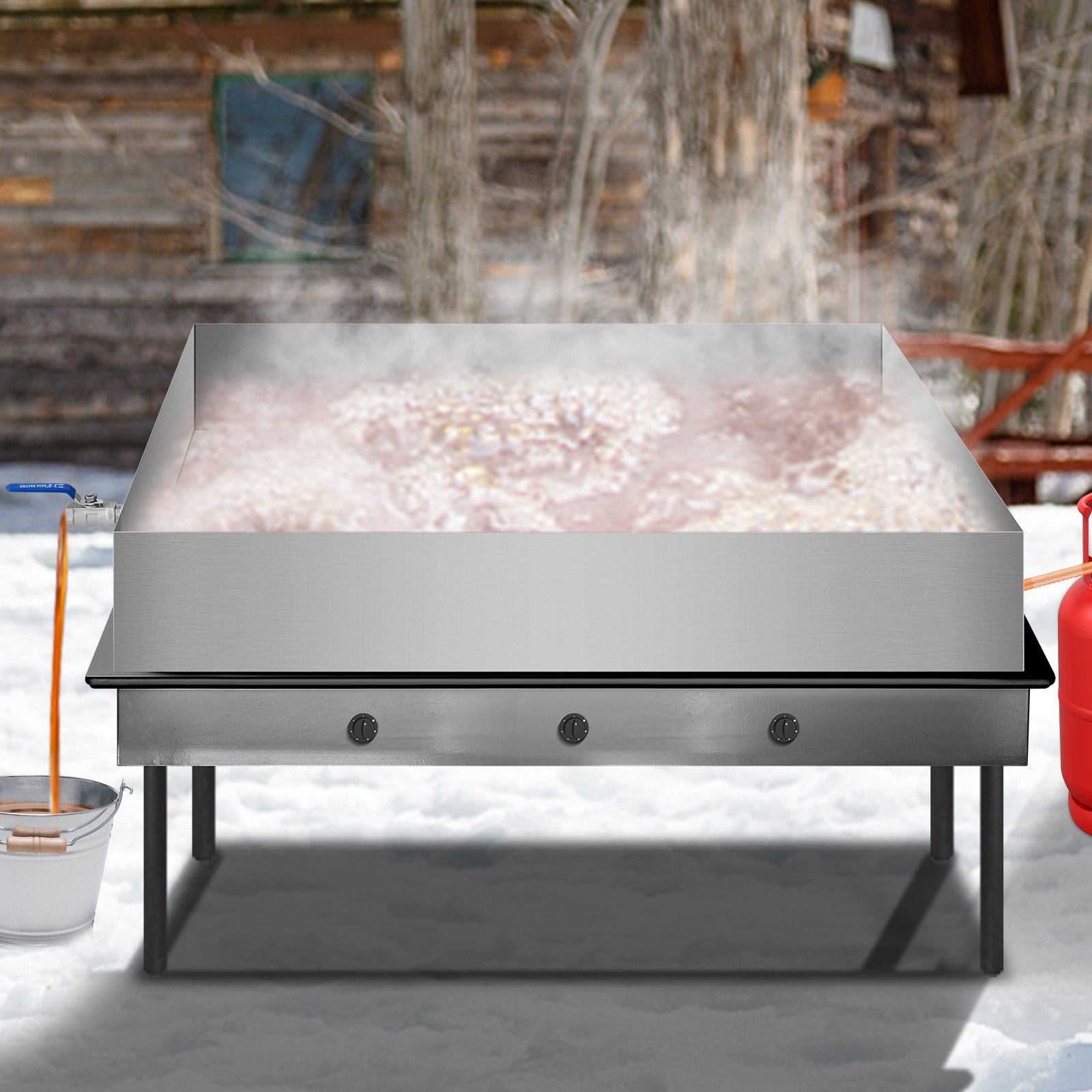 Bandeja evaporadora de jarabe de arce VEVOR de 36 x 24 x 6 pulgadas, de acero inoxidable, para hervir jarabe de arce