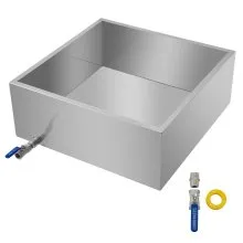 Bandeja evaporadora de jarabe de arce VEVOR de 24 x 24 x 9,5 pulgadas, de acero inoxidable, con válvula