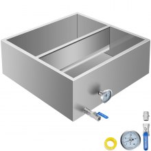 Bandeja de jarabe de arce con flujo dividido de 2'x2' con válvula, term, tapones. Evaporador