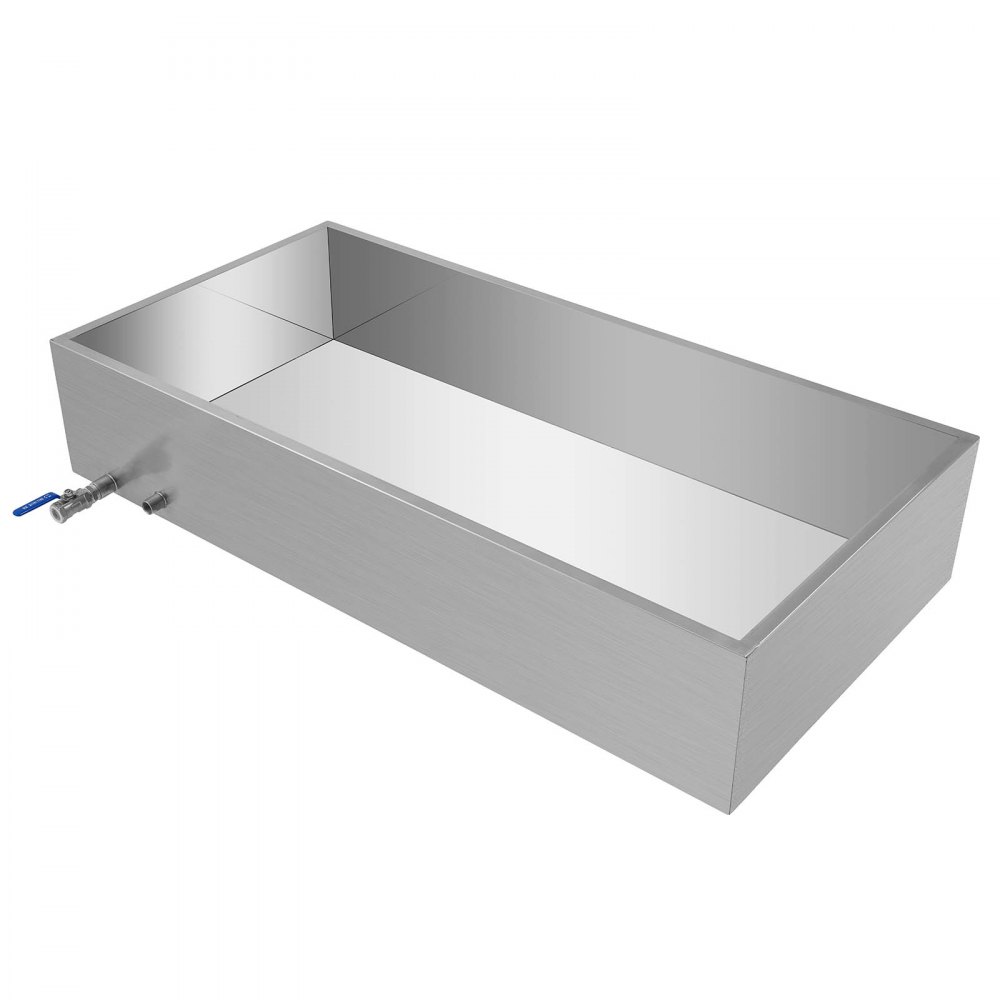 Bandeja evaporadora de jarabe de arce VEVOR de 48 x 24 x 9,5 pulgadas, de acero inoxidable, con válvula para hervir jarabe de arce.
