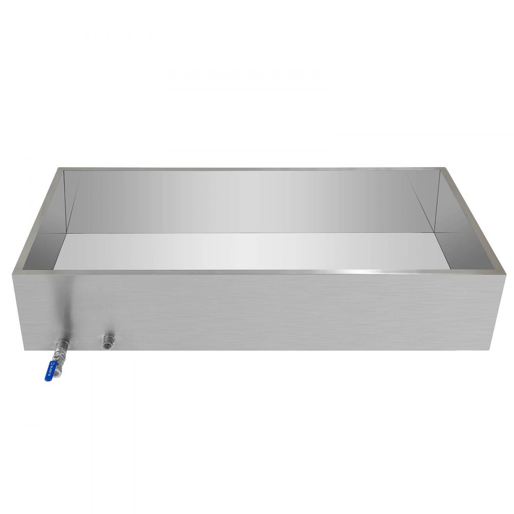 Bandeja evaporadora de jarabe de arce VEVOR de 48 x 24 x 9,5 pulgadas, de acero inoxidable, con válvula para hervir jarabe de arce.