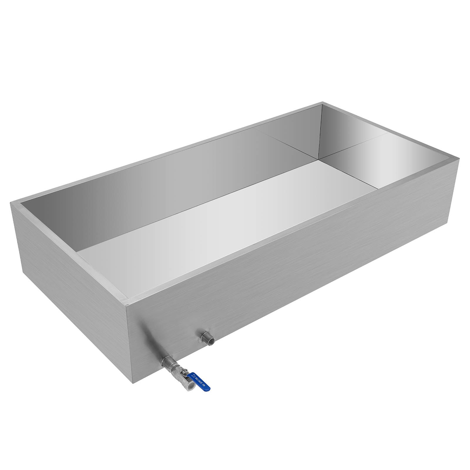 Bandeja evaporadora de jarabe de arce VEVOR de 48 x 24 x 9,5 pulgadas, de acero inoxidable, con válvula para hervir jarabe de arce.