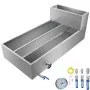 Bandeja evaporadora de jarabe de arce VEVOR de 48 x 24 x 19 pulgadas, de acero inoxidable, con válvula, termómetro, bandeja dividida y bandeja de alimentación.