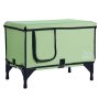 VEVOR Elevated Heated Cat House, Cuboid Kitty Shelter, 900D Oxford Cloth Foldable Cat Shelter with Heated Pad for Winter to Stay Warm and Cozy, Green (Middle)