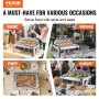 Plato para calentar alimentos con tapa enrollable VEVOR para bodas, fiestas, banquetes y picnics: un artículo imprescindible para diversas ocasiones.
