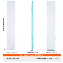 VEVOR Colchoneta inflable para gimnasia, 4 pulgadas de grosor, pista de gimnasia con bomba eléctrica, colchonetas de entrenamiento para uso doméstico, gimnasio, yoga, porristas, playa, parque y agua, 20 pies, verde menta
