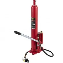 Gato hidráulico/neumático de brazo largo VEVOR, capacidad de 8 toneladas/17363 libras, con bomba de pistón simple y base de horquilla, elevador manual con asa, para grúas de taller/garaje, elevador de motor, rojo