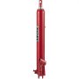 Gato hidráulico VEVOR rojo de ariete largo con base ajustable y brazo de pistón superior.