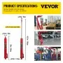 Gato hidráulico de carnero largo VEVOR, capacidad de 3 toneladas/6600 lbs, con bomba de pistón único y base de horquilla, selector de cereza manual con manija, para grúas de garaje/taller, elevador de motor, rojo