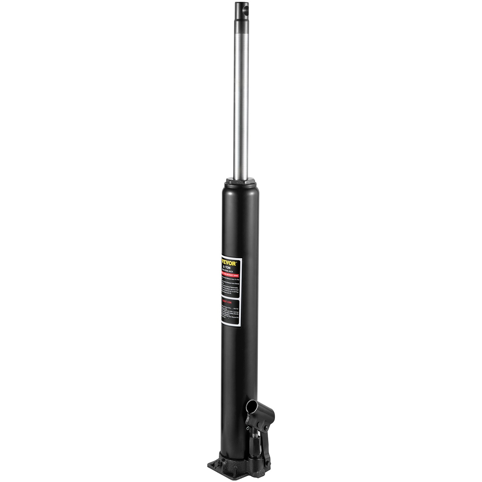 Gato hidráulico de carnero largo VEVOR, capacidad de 8 toneladas/17636 lbs, con bomba de pistón único y base de horquilla, selector de cereza manual con manija, para grúas de garaje/tienda, elevador de motor, negro