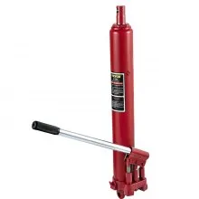 Gato hidráulico de carnero largo VEVOR, capacidad de 8 toneladas/17636 lbs, con bomba de pistón doble y base de horquilla, selector de cereza manual con manija, para grúas de garaje/tienda, elevador de motor, rojo