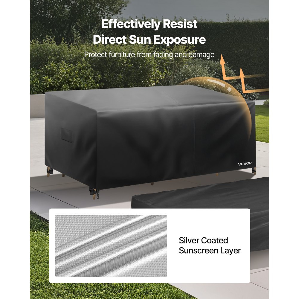VEVOR - Juego de 4 fundas para muebles de patio (420D, resistentes e impermeables), color negro