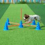 VEVOR Equipo de Entrenamiento de Agilidad para Perros 6 Piezas Carrera de Obstáculos para Cachorros con 12 Conos 6 Varillas de Agilidad Barra Transversal Ajustable en Altura Bolsa de Almacenamiento