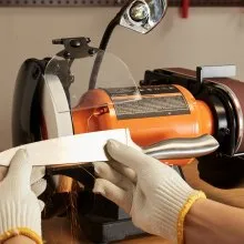 VEVOR Amoladora de banco de 8 pulgadas con combo de lijadora de banda de 2 x 28 pulgadas, lijadora de banco con motor de inducción de 2,5 A para afilar metales