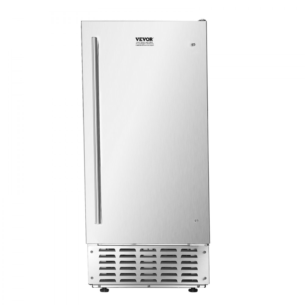 VEVOR Máquina de hielo empotrada bajo encimera, 30 kg/día, con bomba de drenaje, puerta reversible, acero inoxidable, para cocinas comerciales y domésticas.