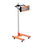 Lámpara de curado por infrarrojos VEVOR naranja sobre soporte con ruedas para un secado eficiente de la pintura.