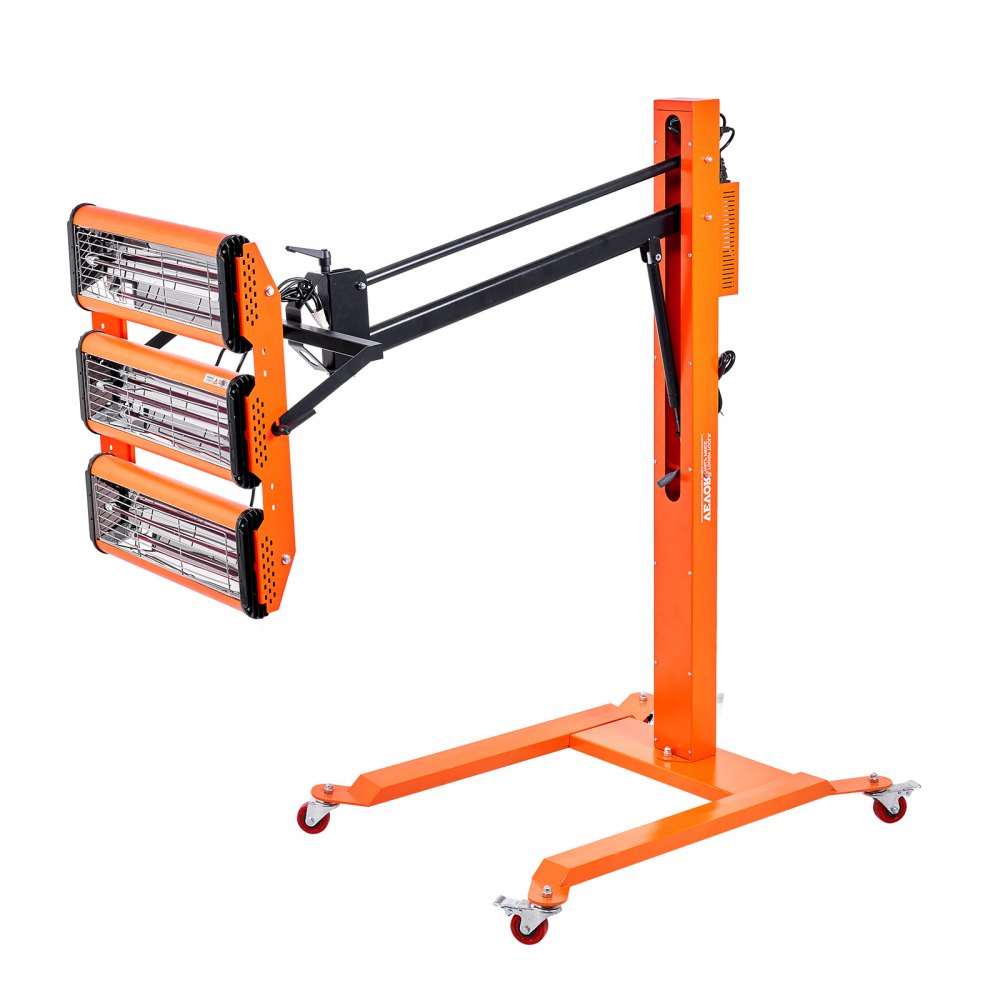 Lámpara de curado infrarrojo VEVOR, 3300 W, temporizador de 1 a 60 min, luz de curado para coche con calentamiento automático y soporte, área de horneado de 8,61 pies cuadrados, calentadores para cabinas de horneado por aspersión, secador de pintura para reparaciones in situ y secado de motores.