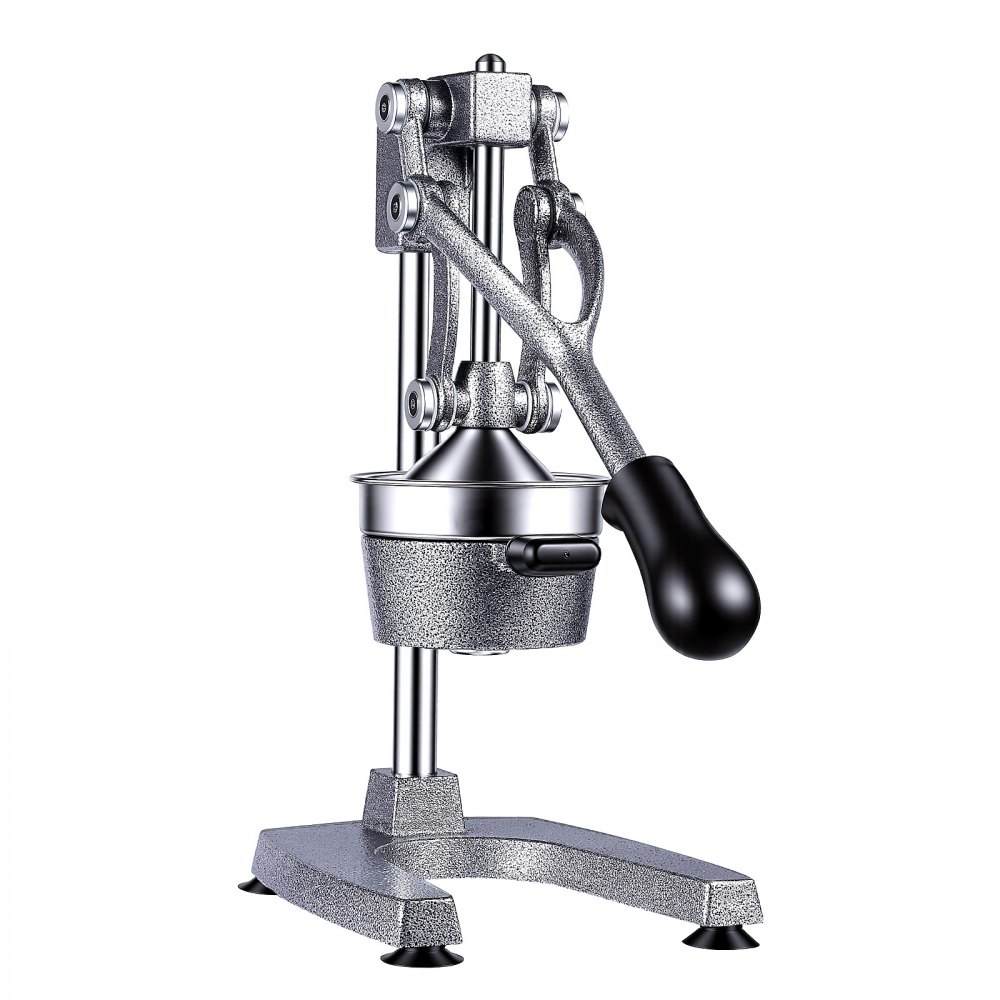 Exprimidor manual de cítricos VEVOR, exprimidor manual de naranjas de 38 cm de altura, extractor de jugo fresco manual para limón, granada y pomelo, hierro fundido resistente, fácil de limpiar, para uso doméstico y comercial, gris plateado.