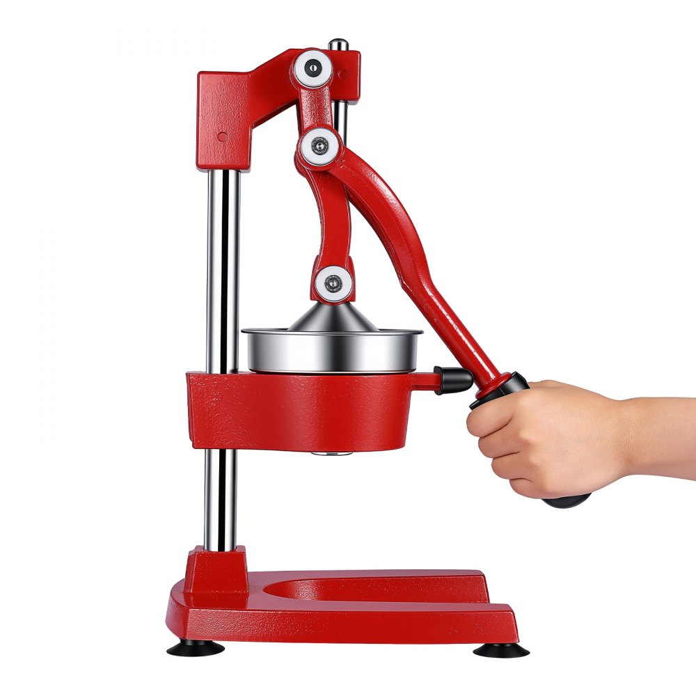 Exprimidor manual de cítricos VEVOR, exprimidor manual de naranjas de 38 cm de altura, extractor manual de jugo fresco para limón, granada y pomelo, hierro fundido resistente, fácil de limpiar, para uso doméstico y comercial, rojo.